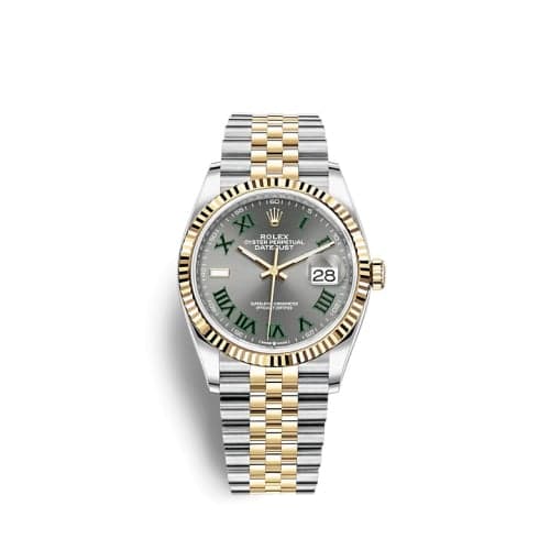 Rolex Datejust 36 Stainless Steel / Yellow Gold / Fluted / Slate - Roman / Jubilee