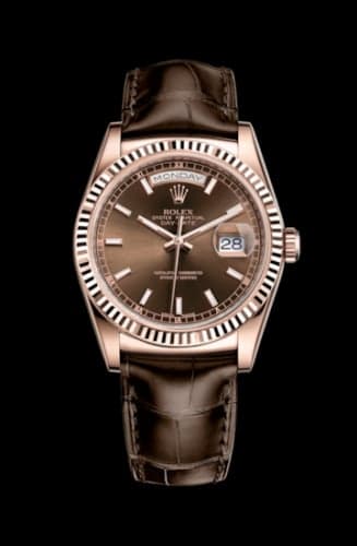 Rolex Day-Date 36 Everose / Strap / Chocolate