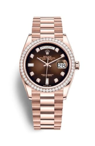 Rolex Day-Date 36 Everose Gold / Diamond / Brown Ombré-Diamond / President