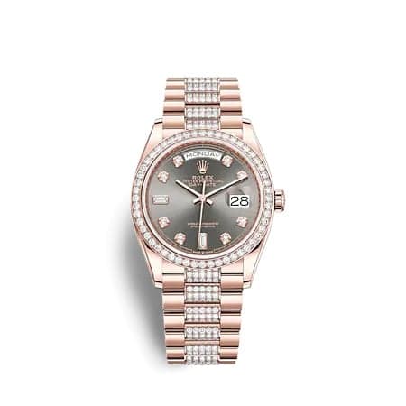 Rolex Day-Date 36 Everose Gold - Diamond / Slate - Diamond / President - Diamond