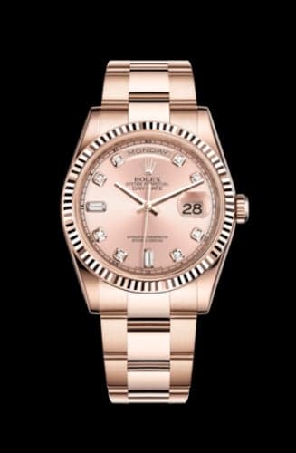 Rolex Day-Date 36 Everose Fluted / Oyster / Pink Diamonds