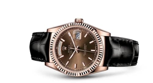 Rolex Day-Date 36 Everose / Strap / Chocolate