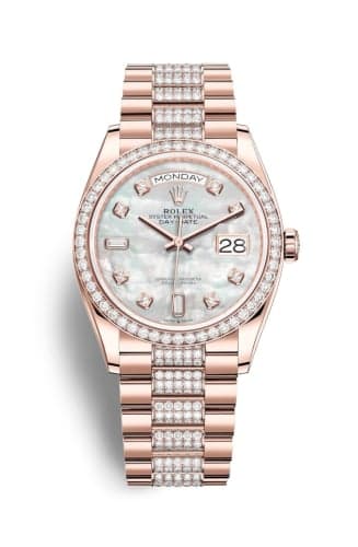 Rolex Day-Date 36 Everose Gold / Diamond / MOP-Diamond / President-Diamond
