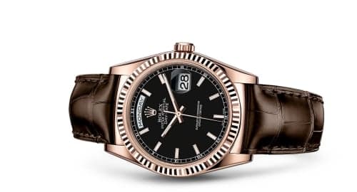 Rolex Day-Date 36 Everose / Strap / Black