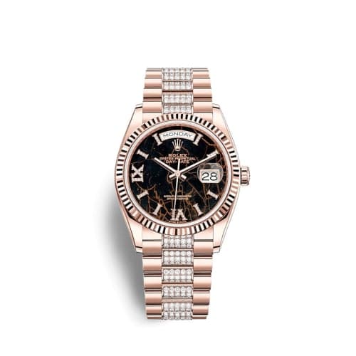 Rolex Day-Date 36 Everose Gold / Fluted / Eisenkiesel / President-Diamond