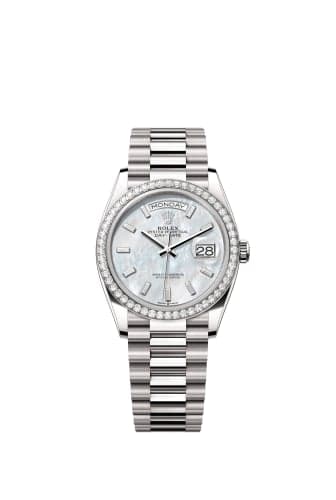 Rolex Day-Date 36 White Gold - Diamond / MOP - Baguette / President