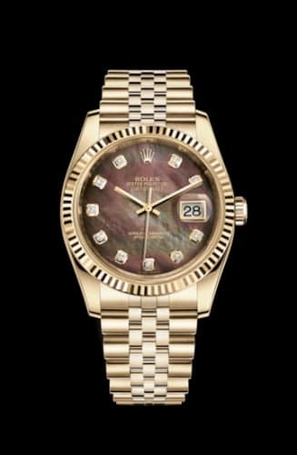 Rolex Datejust 36 Yellow Gold Fluted / Jubilee / Black MOP