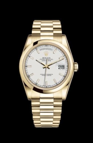 Rolex Day-Date 36 Yellow Gold Domed / President / White