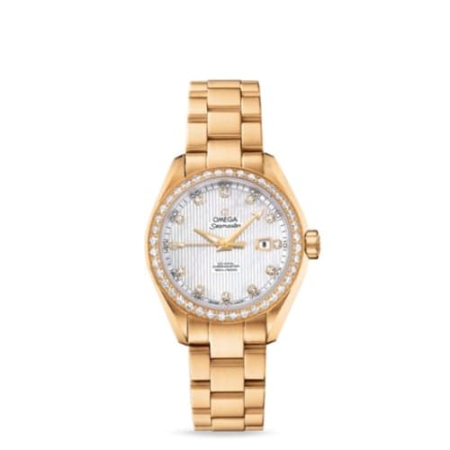 Omega Seamaster Aqua Terra 150M Co-Axial 34 Yellow Gold / Diamond / MOP / Bracelet