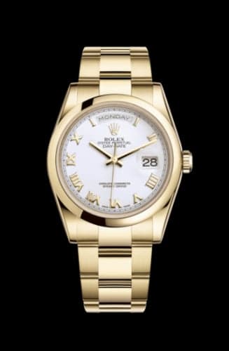 Rolex Day-Date 36 Yellow Gold Domed / Oyster / White Roman