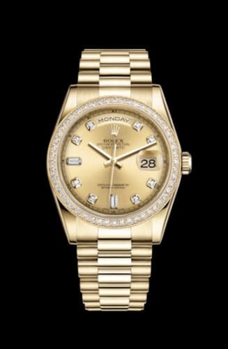 Rolex Day-Date 36 Yellow Gold Diamonds / President / Champagne Diamonds