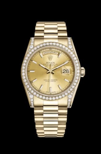 Rolex Day-Date 36 Yellow Gold Diamonds / President / Champagne Diamond