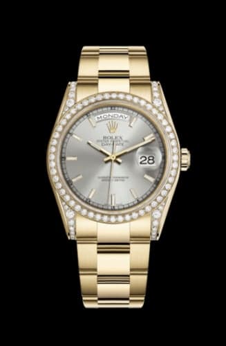 Rolex Day-Date 36 Yellow Gold Diamonds / Oyster / Silver Diamond