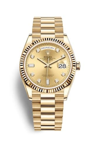 Rolex Day-Date 36 Yellow Gold / Fluted / Champagne - Diamond / President