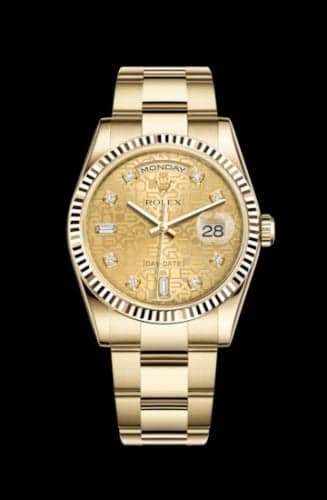 Rolex Day-Date 36 Yellow Gold Fluted / Oyster / Champagne Computer