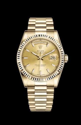 Rolex Day-Date 36 Yellow Gold Fluted / President / Champagne