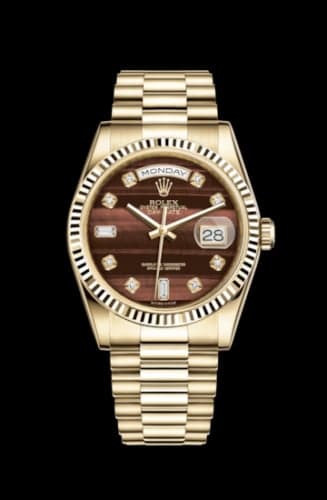 Rolex Day-Date 36 Yellow Gold Fluted / President / Bull's Eye