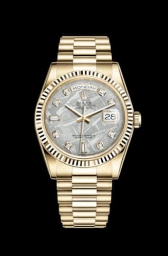 Rolex Day-Date 36 Yellow Gold Fluted / President / Meteorite