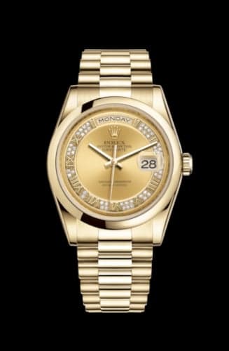 Rolex Day-Date 36 Yellow Gold Domed / President / Champagne Roman