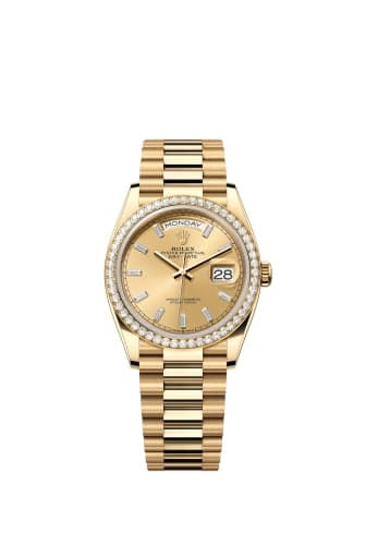 Rolex Day-Date 36 Yellow Gold - Diamond / Champagne - Baguette / President