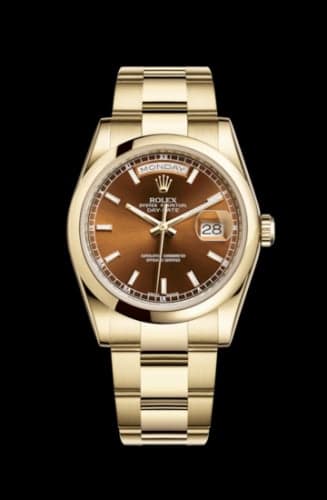 Rolex Day-Date 36 Yellow Gold Domed / Oyster / Cognac