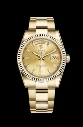 Rolex Day-Date 36 Yellow Gold Fluted / Oyster / Champagne