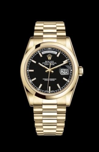 Rolex Day-Date 36 Yellow Gold Domed / President / Black