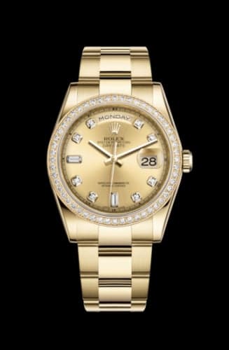 Rolex Day-Date 36 Yellow Gold Diamonds / President / Champagne Diamonds