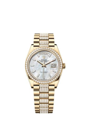 Rolex Day-Date 36 Yellow Gold - Baguette / MOP - Diamond / President - Diamond