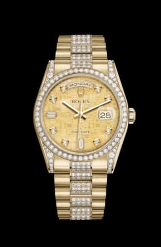 Rolex Day-Date 36 Yellow Gold Diamonds / President Diamonds / Champagne Computer
