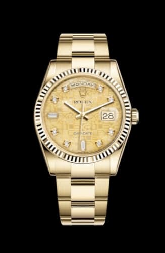 Rolex Day-Date 36 Yellow Gold Fluted / Oyster / Champagne MOP Computer
