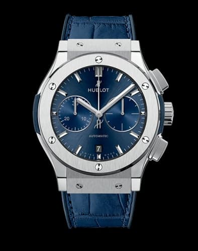 Hublot Classic Fusion 45 Chronograph Titanium / Blue / Alligator