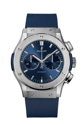 Hublot Classic Fusion 45 Chronograph Titanium / Blue / Rubber