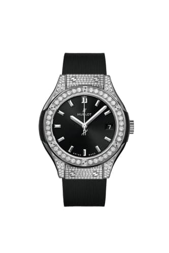 Hublot Classic Fusion 33 Titanium - Pavé / Black / Alligator