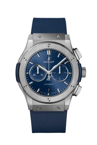 Hublot Classic Fusion 42 Chronograph Titanium / Blue / Rubber
