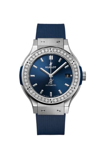Hublot Classic Fusion 38 Titanium - Diamond / Blue / Rubber