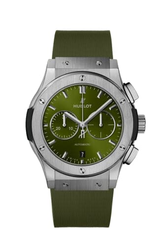 Hublot Classic Fusion 42 Chronograph Titanium / Green / Rubber