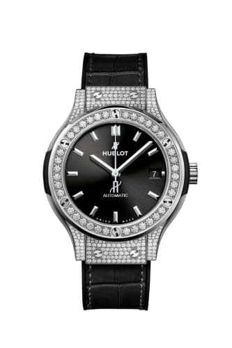 Hublot Classic Fusion 38 Titanium - Pavé / Black / Alligator