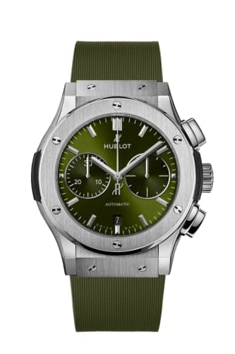 Hublot Classic Fusion 45 Chronograph Titanium / Green / Rubber