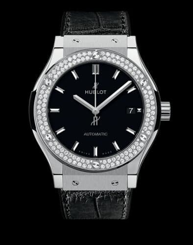Hublot Classic Fusion 45 Titanium Diamonds / Black