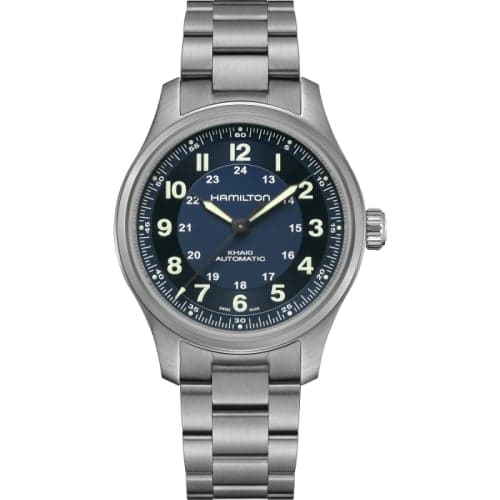 Hamilton Khaki Field Titanium Auto 42 / Blue / Bracelet