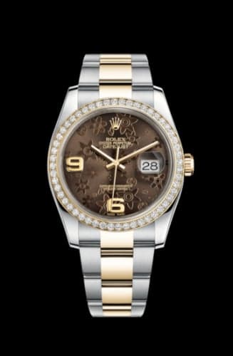 Rolex Datejust 36 Rolesor Yellow Diamond / Oyster / Bronze Floral